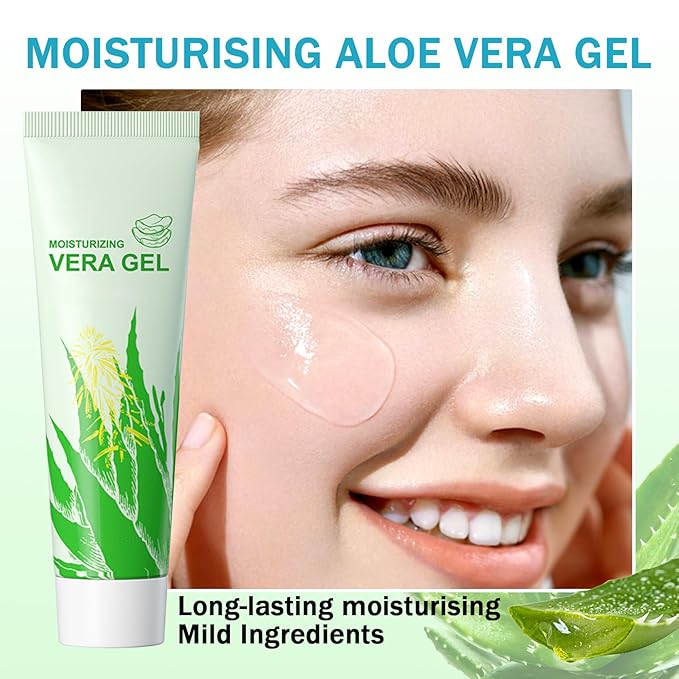 8PCS Organic Aloe Vera Gel for Face and Body,Moisturizing After Sun Lotion,Hydrating Travel Size Moisturizer,No Sticky Pure Aloe Gel for Hair,Skin,After Wax Care and After Sun Care