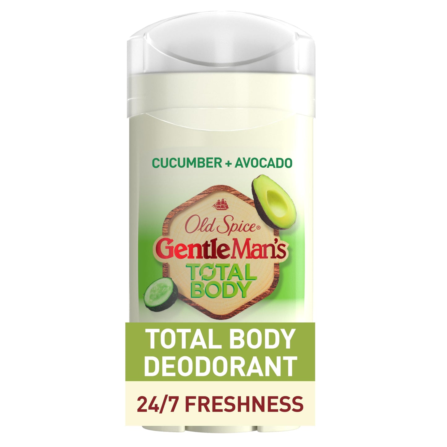 Old Spice Whole Body Deodorant Stick for Men, Aluminum Free, Cucumber + Avocado Scent, 24/7 Odor Protection, 24/7 Lasting Freshness, Dermatologist Tested, Gentle on Skin, Safe to Use All Over, 3.0 oz
