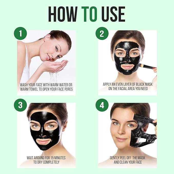 Blackhead Remover for Face - Peel Off Black Mask, Charcoal Mask, Nose Blackhead Pore Remover Deep Cleansing Blackhead Pores Acne
