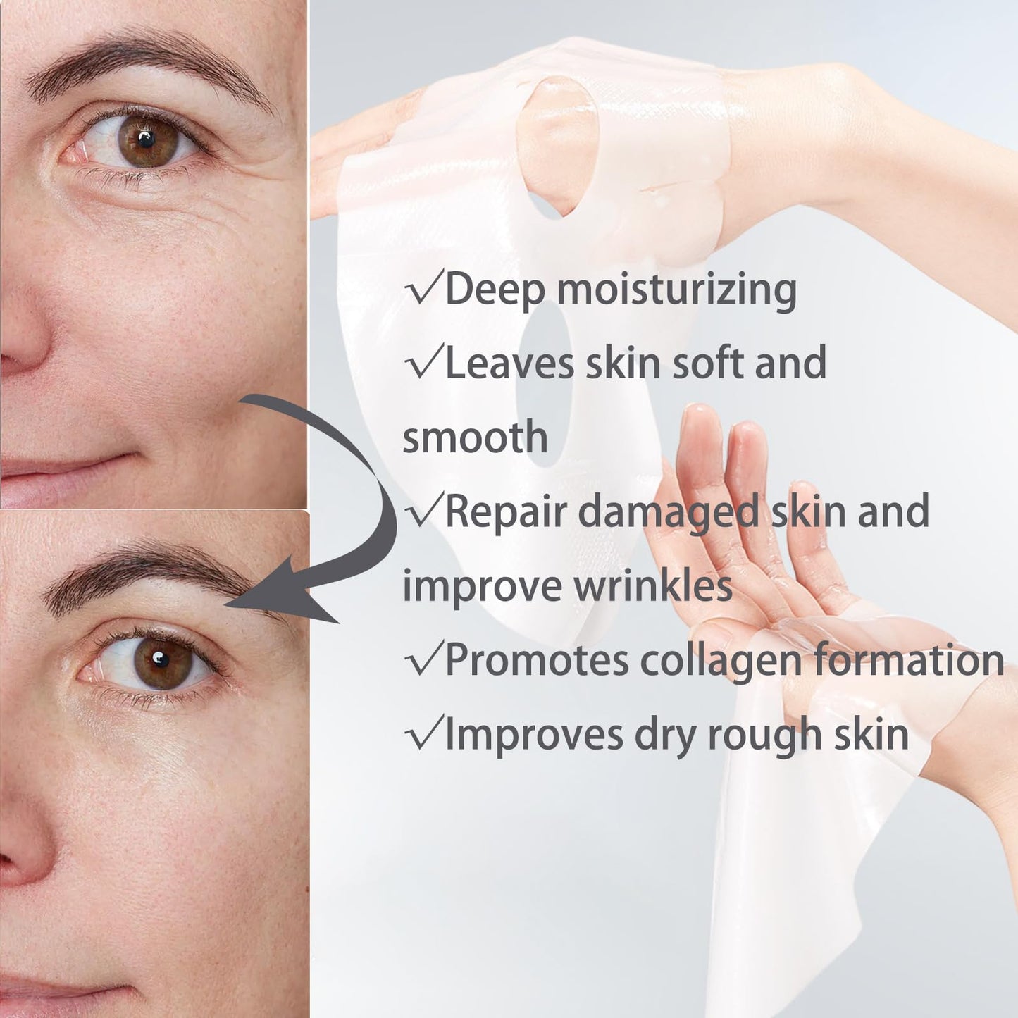 ONMYLOVIN 4 Pack Deep Collagen Overnight Mask,Bio-Collagen Real Deep Mask, Skinqueen Korean Collagen Films Deep Collagen Anti Wrinkle Firming Lifting Face Mask