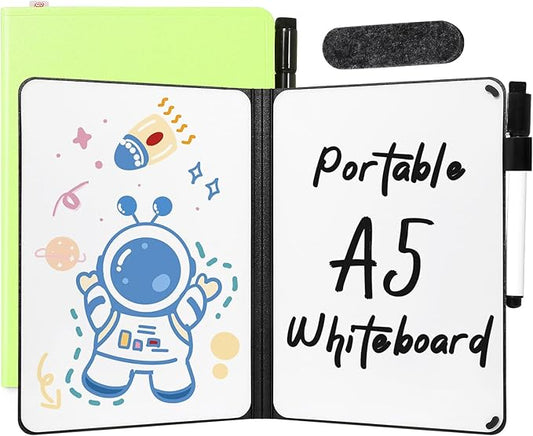 AGM Portable White Board Dry Erase, Double Sided Folding Whiteboards with Pen, Small Dry Erase Board for Study, Meeting, Doodling, Planning, Grass Green
