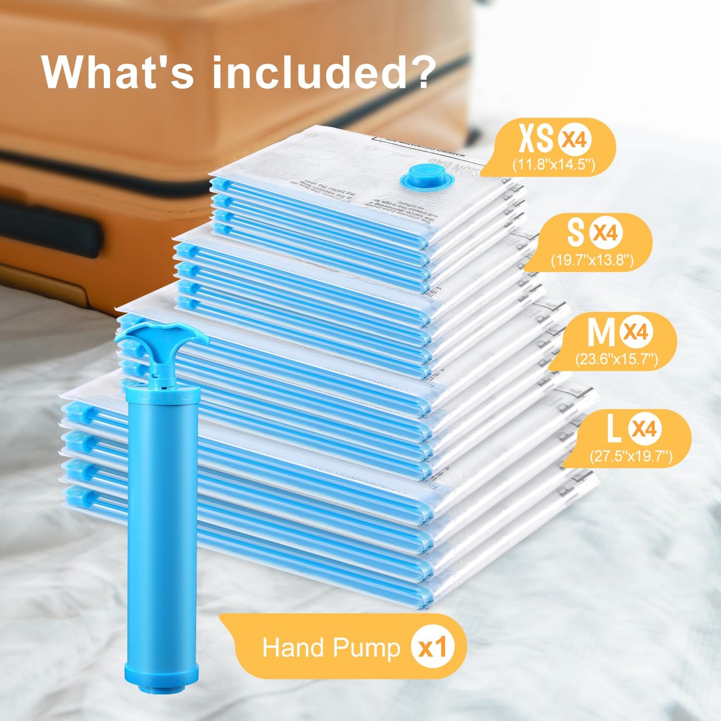 UPGOGO Vacuum Bags for Travel, Space Saver Vacuum Storage Combo (16 Pack)