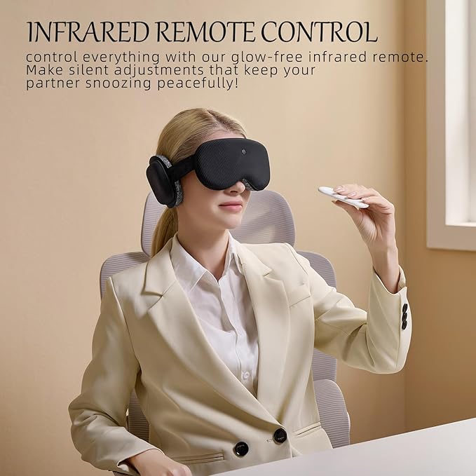 CLOZIA Sleep Headphones Wireless Bluetooth, White Noise Bluetooth Sleep Mask with 12 Soothing Sound, Sleep Mask with Bluetooth Headphones for Travel Yoga Office Meditation, Black