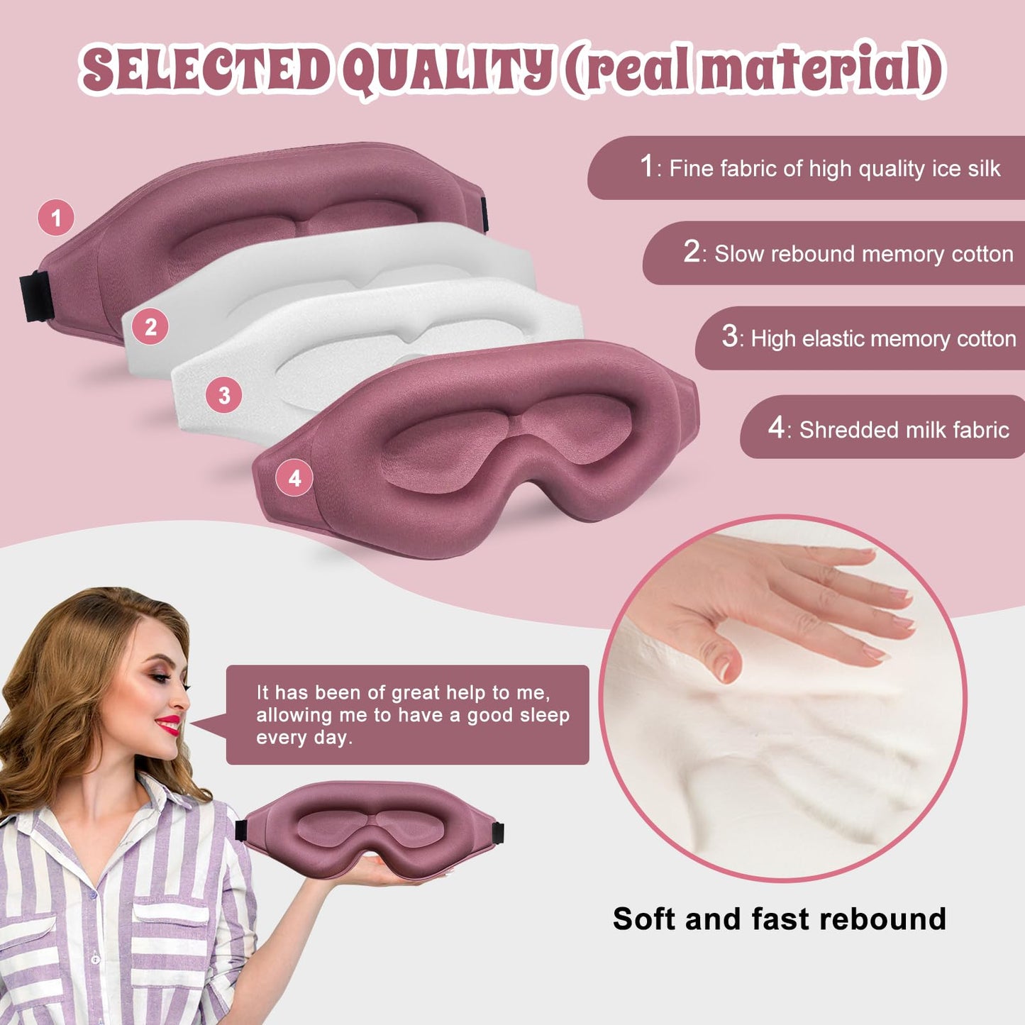 Clbxzwc 3D Advanced Eye Mask for Sleeping, Ultra Delicate Soft Skin Friendly Eye mask,100% Blackout Sleep Eye Mask for Sleep, Eyelash Extension Sleep mask, Sleeping Eye Masks for Men and Women