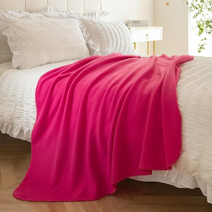 CAI TENG Fleece Throw Blanket Blankets for Couch Bed 50x60 6 Pack Kids Blanket Throws Polar Fleece Fabric Soft Cozy Travel Blankets Lightweight Small Throws Wedding Gifts Travel Hot Pink
