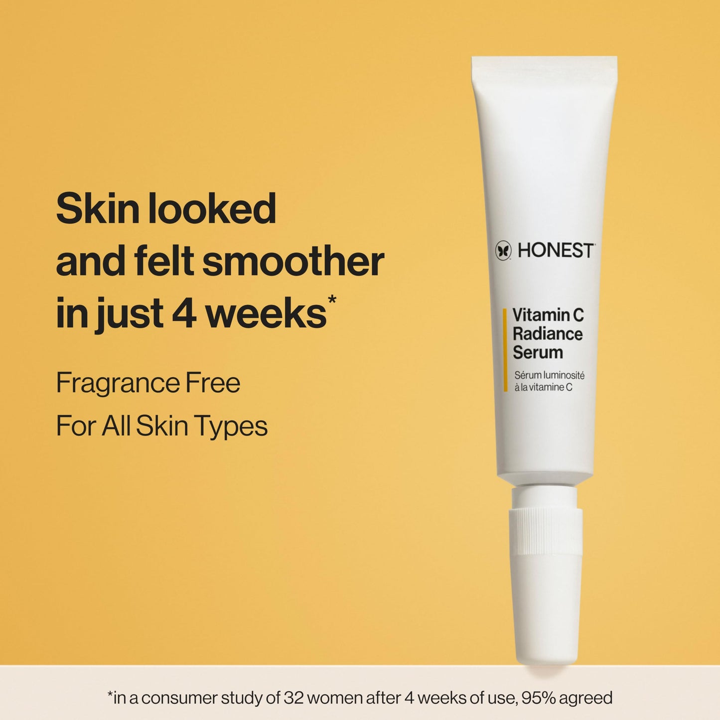 Honest Beauty Mini Vitamin C Radiance Serum | Improves + Brightens Skin Tone and Complexion | Gentle for Sensitive Skin, Fragrance Free, Vegan | Travel Size, .33 fl oz