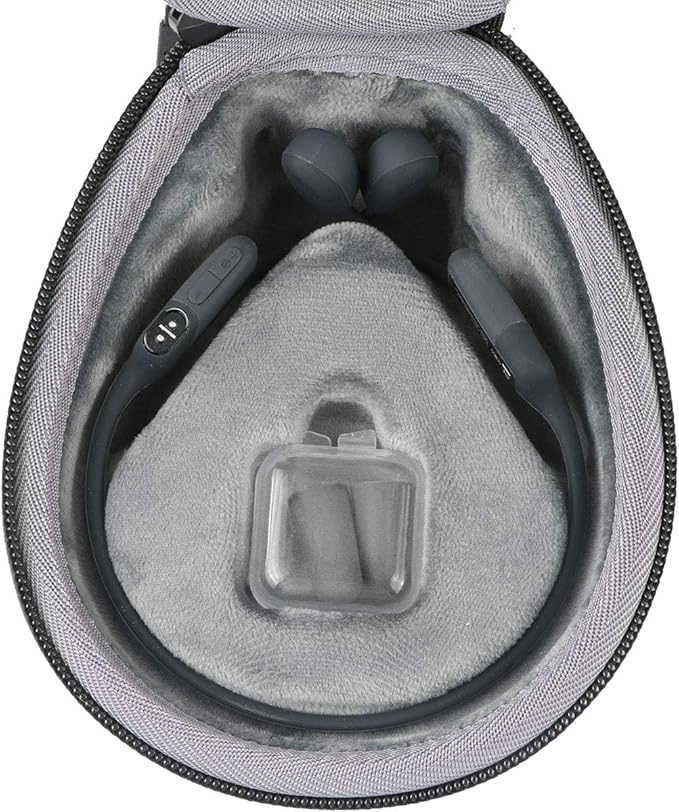 co2CREA Hard Case for SHOKZ New OpenRun Pro 2/1, OpenRun, OpenMove, OpenSwim Pro, OpenSwim, Compatible with All SHOKZ Open-Ear Bone Conduction Sport Headphones, Black Case + Inner Grey