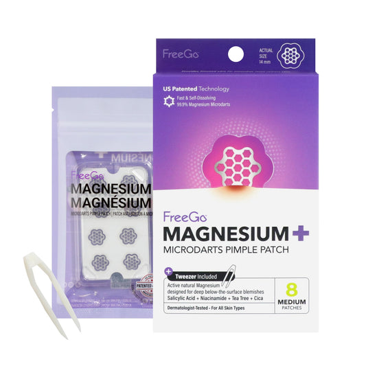 Magnesium Blemish Microdarts | Pimple Patch | Fast-Acting | Quick Calming | 99.9% Pure Magnesium | Madecassic Acid | Tea Tree | Eucalyptus Leaf | Hydrocolloid Spot Care Patch (MEDIUM 8 PATCHES)