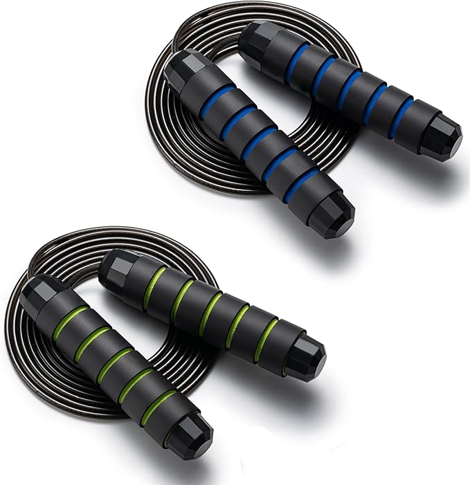 BOOMIBOO Jump Rope, Adjustable Jump Ropes,Skipping Rope Tangle-Free Rapid Speed with Ball Bearings for Women Men Kids,Exercise & Slim Body Jumprope at Home School Gym