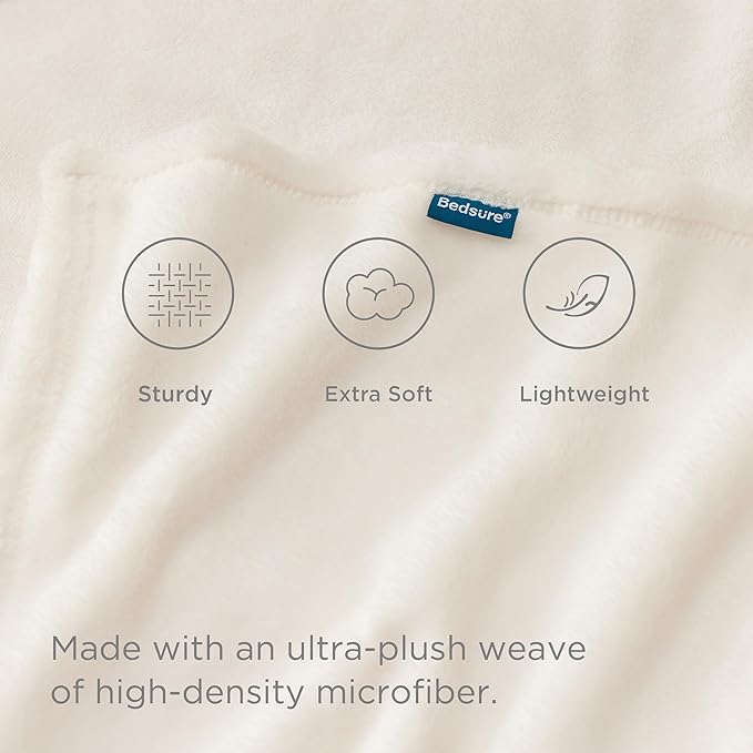 Bedsure GentleSoft Fleece Blanket California King - Lightweight Plush Fuzzy Cozy Soft Blankets for Bed, Cream, 102x96 inches