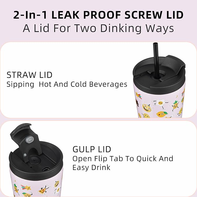 BJPKPK 34oz Skinny Tumbler With lid And Straw Stainless Steel Travel Coffee Mug Insulated Tumblers Cups,Hawaii Fruits Purple