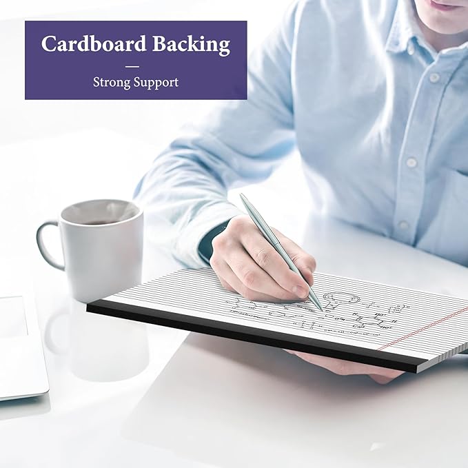 2 Pcs Note Pads 11" x 9.5" Legal Pads College Ruled Notepad Micro Perforated Writing Pads White Lined Paper 80GSM College Ruled Paper Pad of Paper 30 Sheets Notebook for School, To-Do Lists, Office