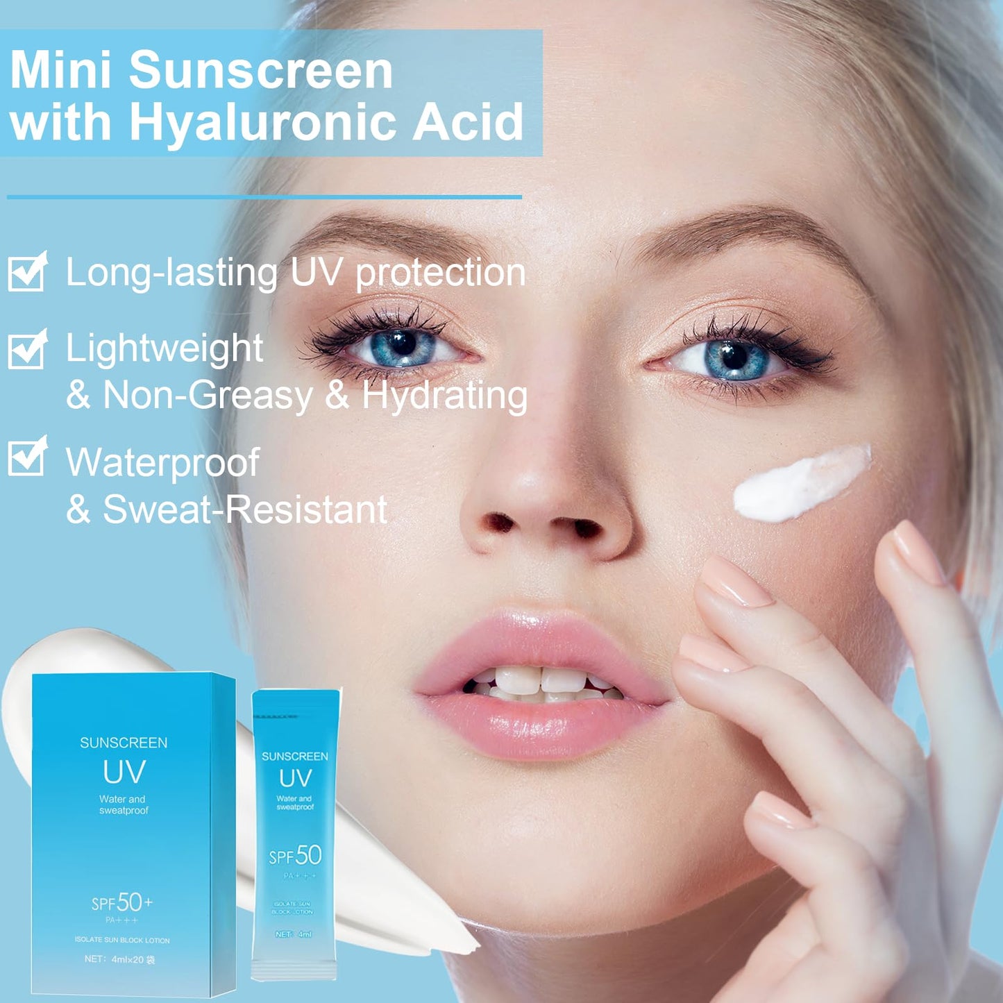 20PCS Mini Sunscreen & 20PCS Mini Aloe Vera Gel - Travel Size Bulk Sunscreen & Aloe Vera Gel (4ml Each), Lightweight & Non-Greasy & Hydrating, Perfect for Outdoor Party, Thank You Gifts, Daily Use