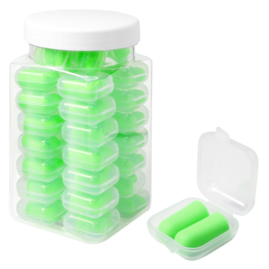 Calmi Ear Plugs for Sleeping Noise Reduction, 33dB NRR - 32 Pairs with Individual Cases, Earplugs for Snoring, Travel, Work, Concerts, Studying