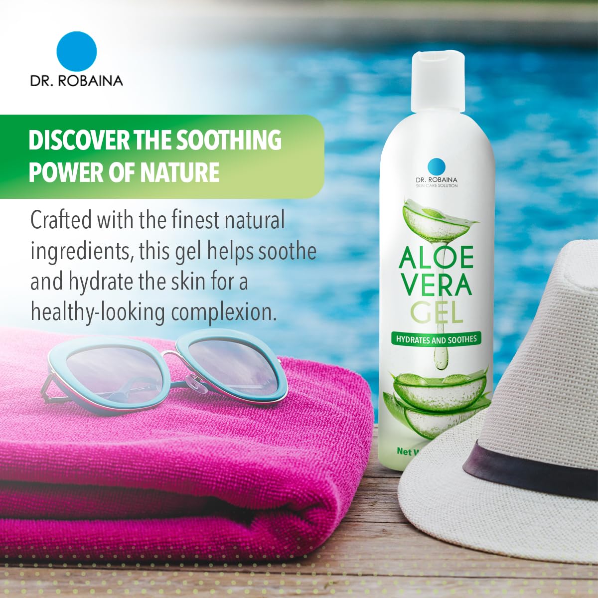 Dr. Robaina Natural Aloe Vera Gel with Emu Oil – Hydrating & Soothing Daily Skin Care for Dry Skin, Sun-Exposed Comfort & Irritation Relief – Non-Greasy, Quick-Absorbing – 12 oz | Made in USA