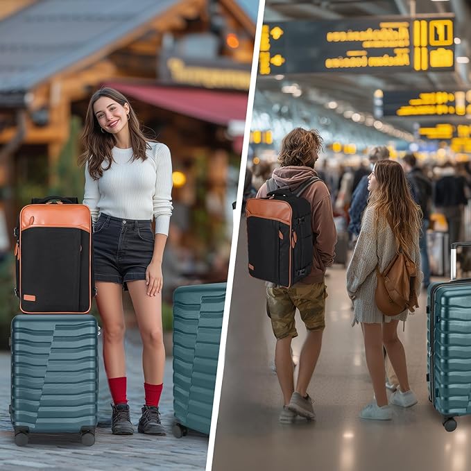 5-Piece Lightweight Luggage with Backpack Sets, ABS+PC Hard Shell Suitcase with TSA Lock & YKK Zipper (Teal Blue, 20in/24in/28in/BP/TB)