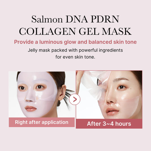 Medicube Salmon DNA PDRN pink collagen jelly gel mask | overnight face mask for glass glow skin- elasticity, hydrating, firming and moisturizing | korean skincare, 28g, 1ea
