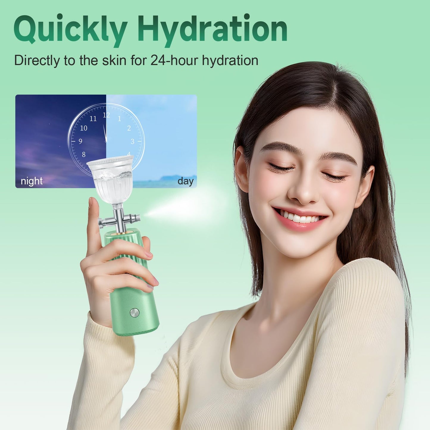 DUUOO Nano Facial Mister – Portable Face Steamer with 0.3mm Mist, USB Rechargeable Atomizer for Deep Hydration, Use with Water or Toner – Mini Skincare & Makeup Mister for Travel and Daily Use