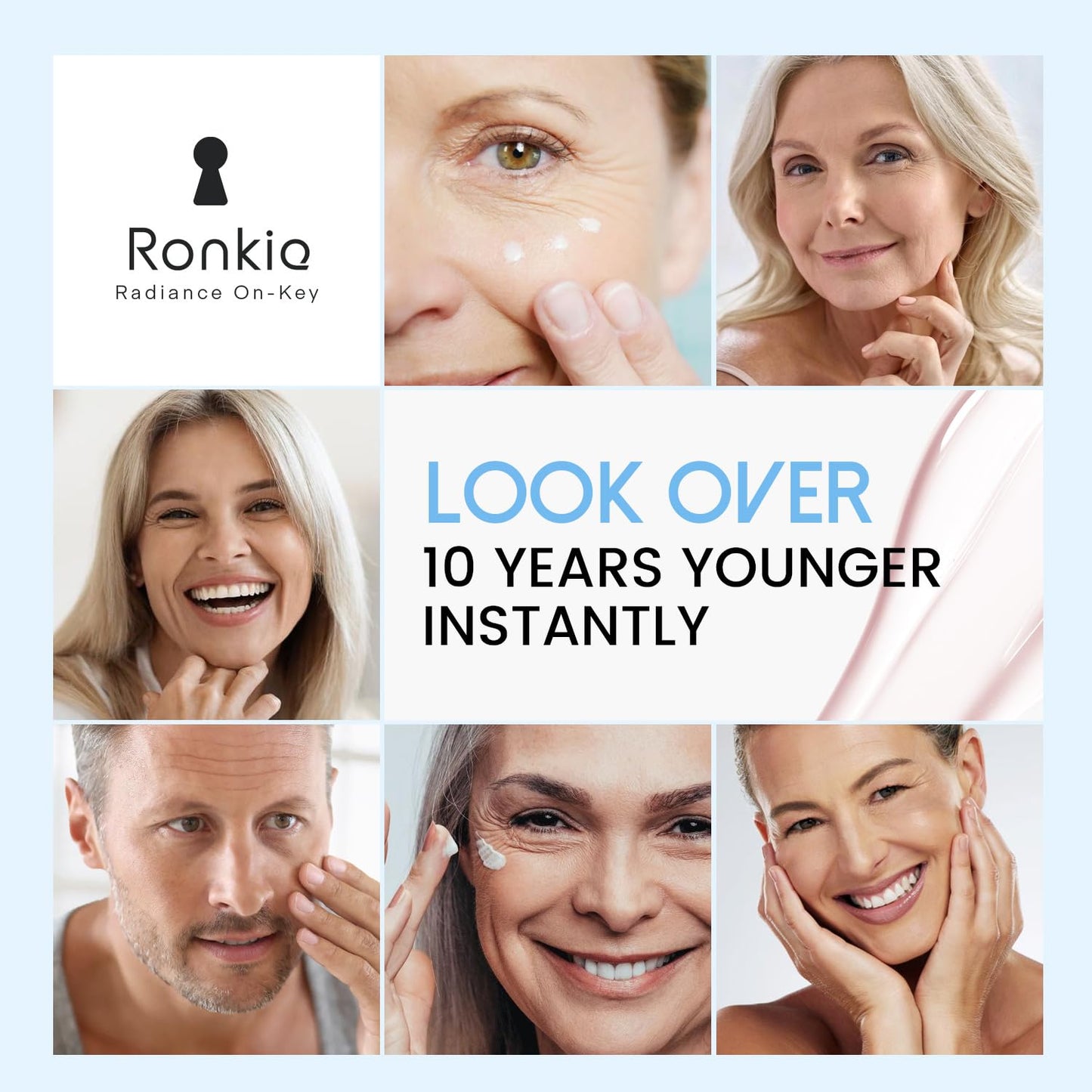 RONKIE Instant Eye Lift Cream: Reduces Eye Bags Wrinkles Puffy Eyes Dark Circles Crow’s Feet in Minutes for Mature Skin of Middle-aged Women 1 Fl Oz