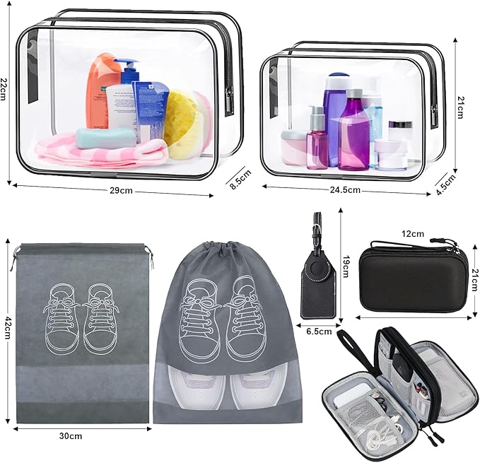 50L Carry on Travel Backpack With Packing Cubes, Extra Large Backpack Flight for Men & Women,Expandable Suitcase Water Resistant Luggage Daypack Business Weekender Bag, Black