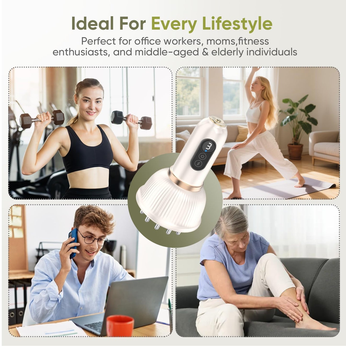 Body Sculpting Machine — Lymphatic Drainage Massager & Anti Cellulite Massage Tool,with Microcurrent, Light Heat & Vibration for Legs, Arms & Belly, Body,Helps Reduce Stretch Marks & Cellulite