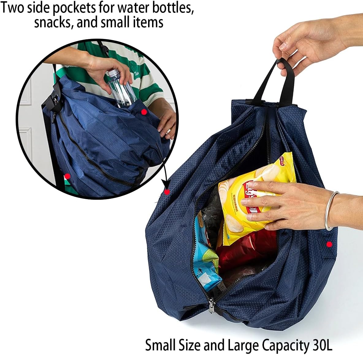 CAFINY Ultra Lightweight Waterproof Small Hiking Backpack,Packable, Foldable Collapsible For Beach, Camping And Gym,Small Gym Bag, Casual daypacks, Travel Backpack, (Black)