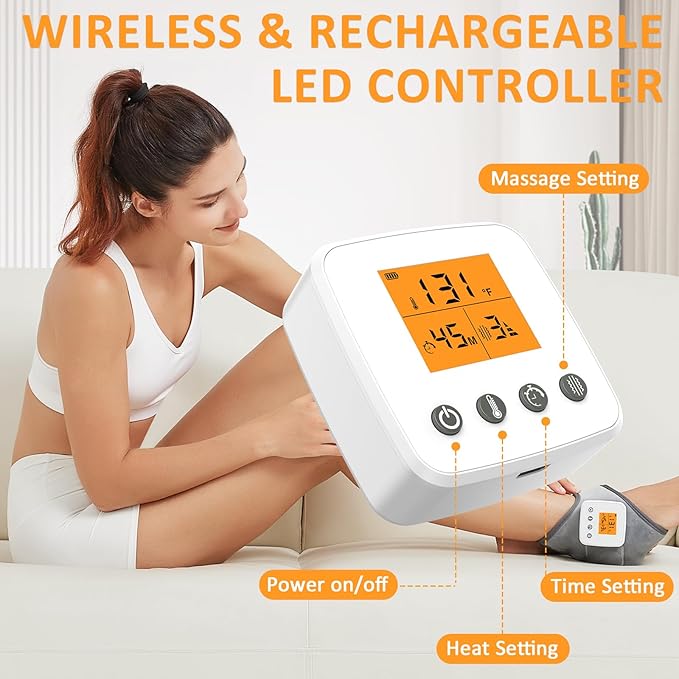 Ankle Massager for Pain Relief,Cordless Ankle Heating Pad with Heat Vibration Massage for Achilles Tendonitis,Rechargeable Heated Brace Wrap Warmer,3 Vibration and Heating, Auto Shut Off