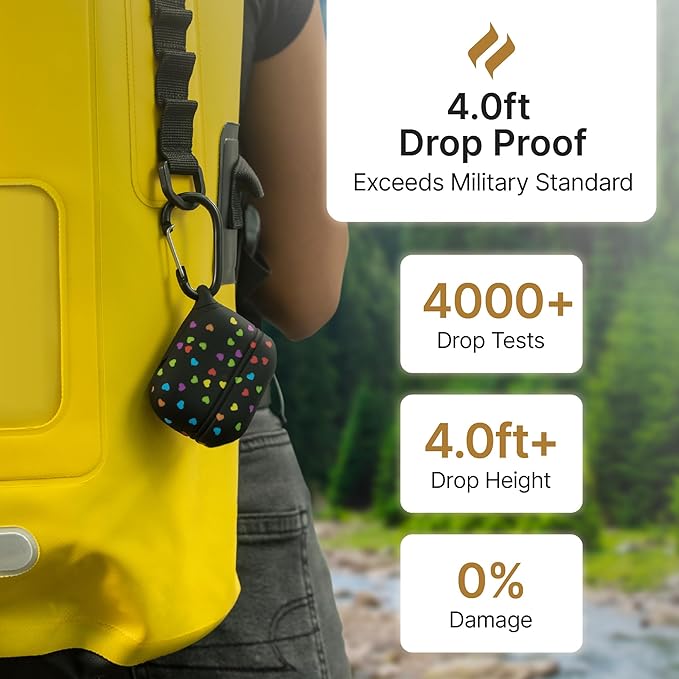 Catalyst Waterproof Case for AirPods Pro 2nd Generation and AirPods Pro 1st Generation - Wireless and USB-C Charging Compatible, One Piece Design, High Drop Protection Case with Carabiner