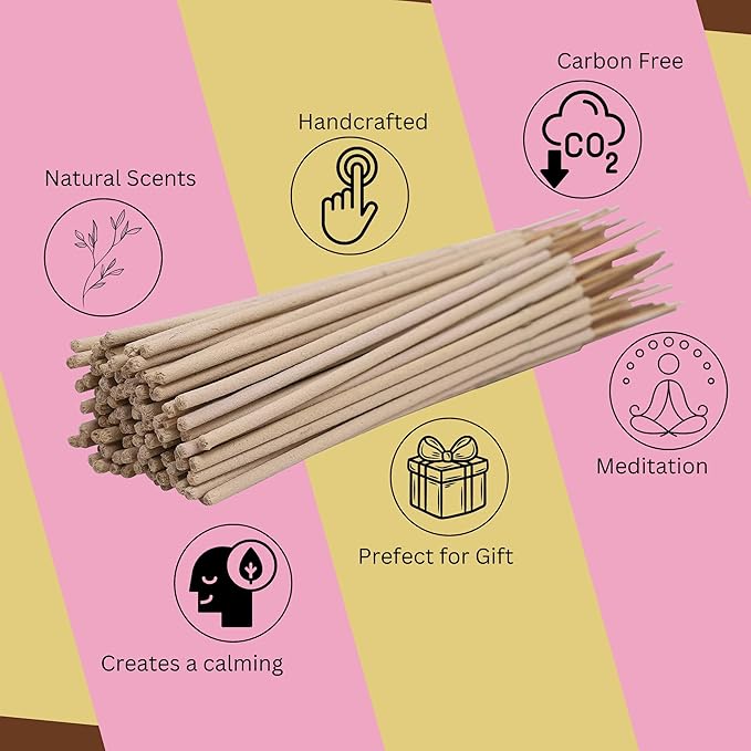 Bless-White-Sage 100%-Natural-Handmade-Hand-Dipped-Incense-Sticks Organic-Chemicals-Charcoal-Free Purification-Relaxation-Positivity-Yoga-Meditation Best-Woods-Scent (100 Sticks (5.25 OZ))