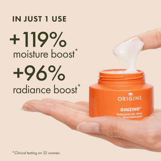 Origins GinZing Radiance-Boosting Gel Moisturizer | For All-Day Glow | With Vitamin C & Niacinamide | Travel Size, 1 Fl Oz