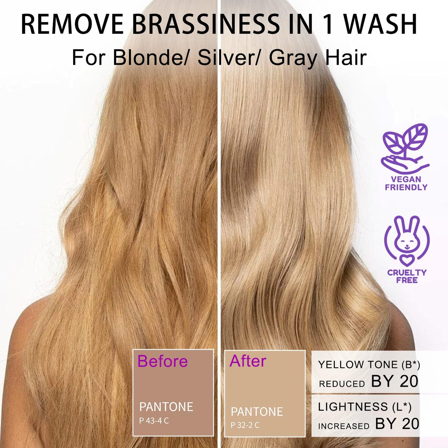 Sulfate Free Brass Toning Purple Shampoo Bar for Blonde, Bleached, Silver, or Brown Highlighted Hair, Travel Friendly, with Tin Container +Sponge