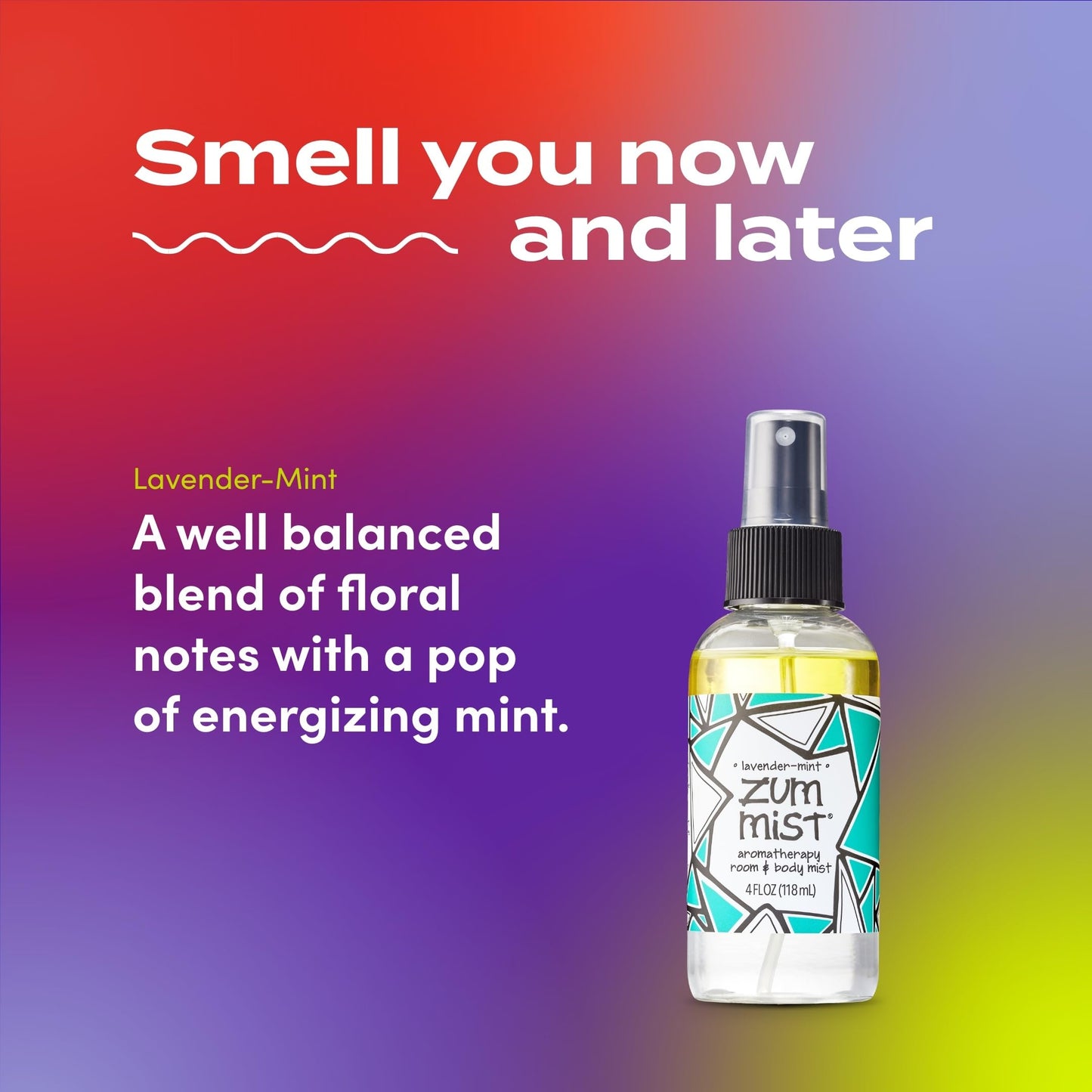 Indigo Wild Zum Mist Room & Body Spray - Aromatherapy Essential Oil Spray - Natural Body Mist & Room Spray - Lavender-Mint Scent - 4 fl oz