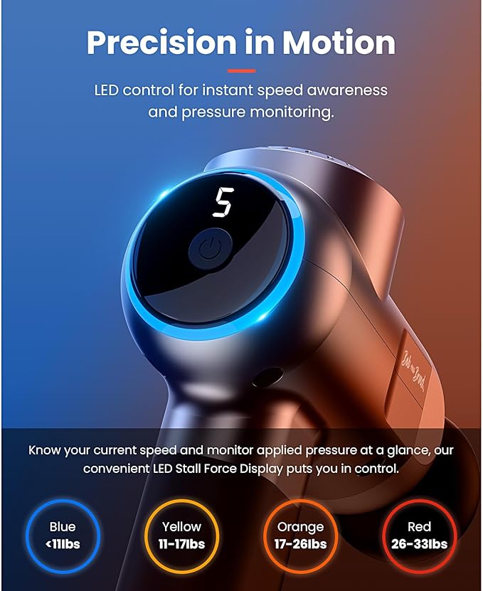 BOB AND BRAD C2 Pro Massage Gun with Heat and Cold Therapy, Mini Massager Gun Deep Tissue, Heated Professional Electric Back Massager for Athletes, Handheld Massager