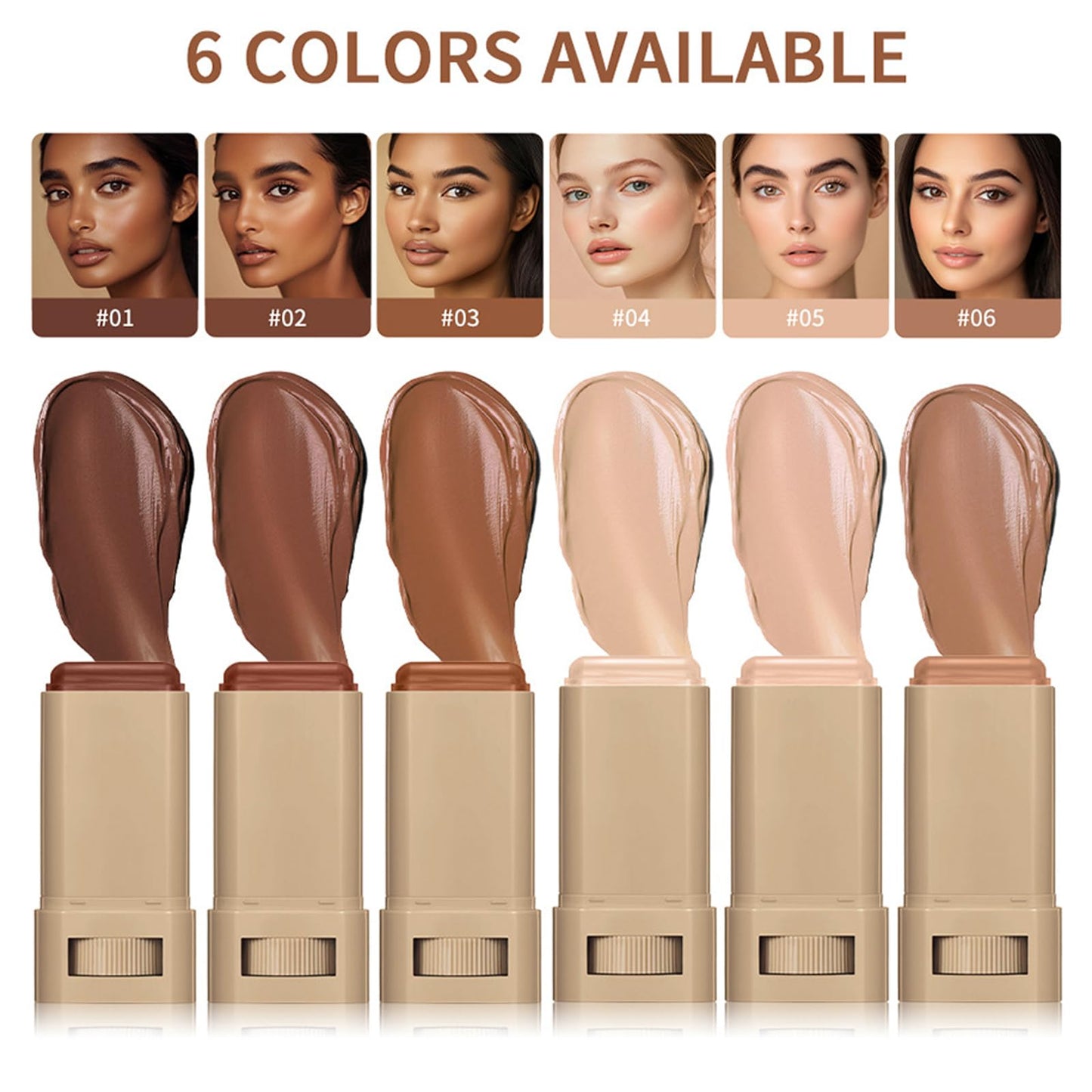 Serum Boosted Skin Tint Balm, Beauty Skin Tint, Foundation Stick Beauty Balm Serum Boosted Skin Tint, Skin Tint for Black Women, Moisturizer for Face, Evens out Skin (#04+#05)