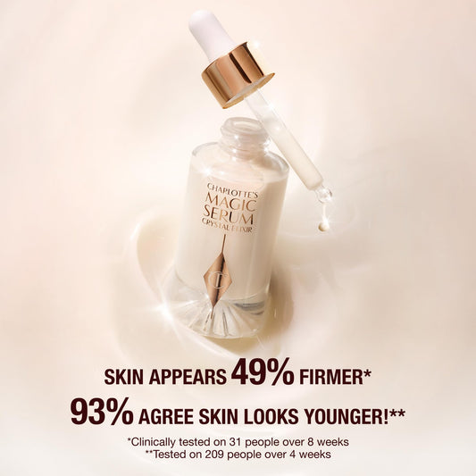 Charlotte Tilbury Magic Face Serum Crystal Elixir - Firming Peptide Serum for Face & Neck - Enriched with Plant Adaptogen Extracts to Help Boost Skin's Barrier Function & Moisture Retention (8ml)