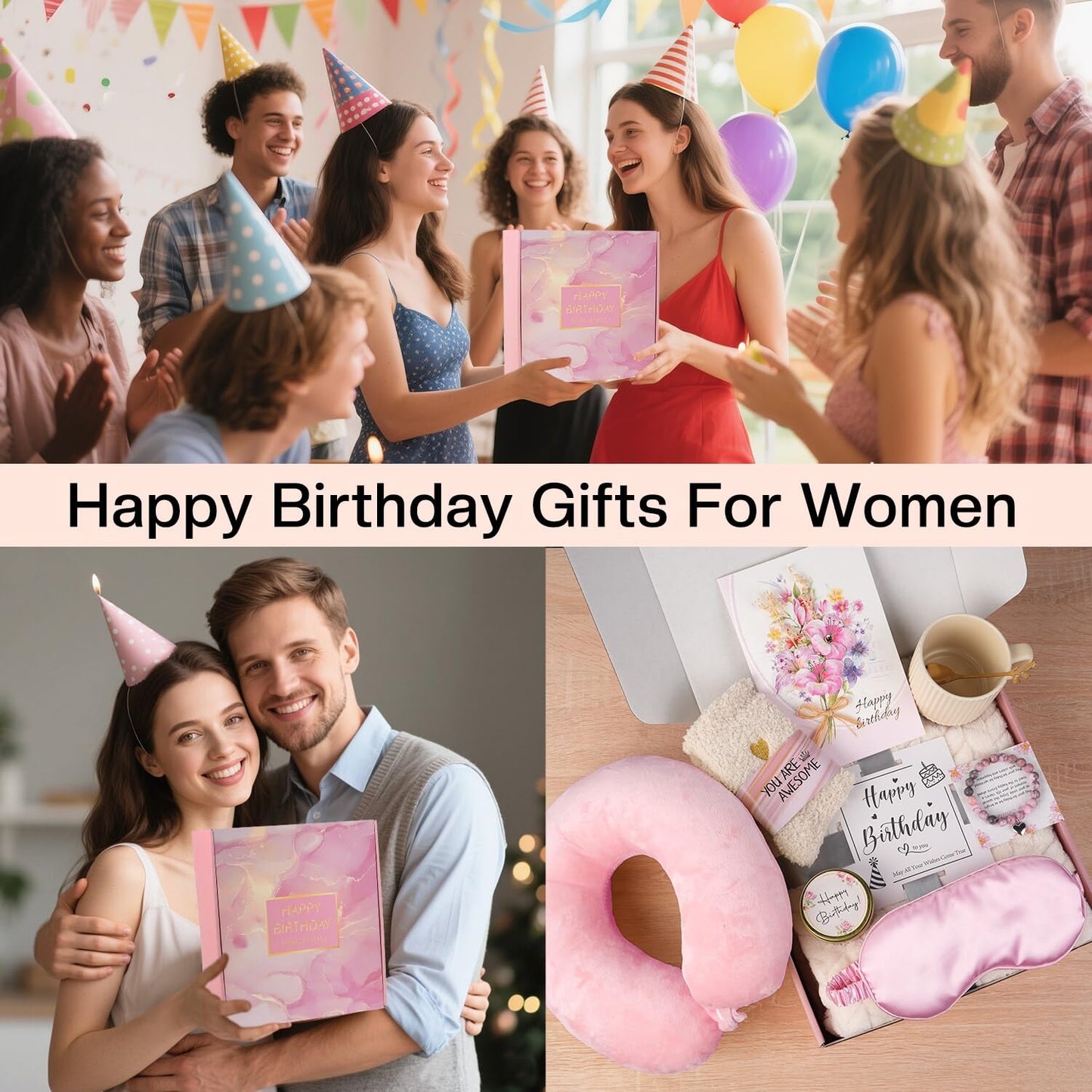 Birthday Gift Basket for Women, Birthday Gifts for Women Friendship Mom Sister Best Friend Her Wife Girlfriend Daughter Aunt Sister, Thoughtful Self Care Relaxing BD Gift Baskets