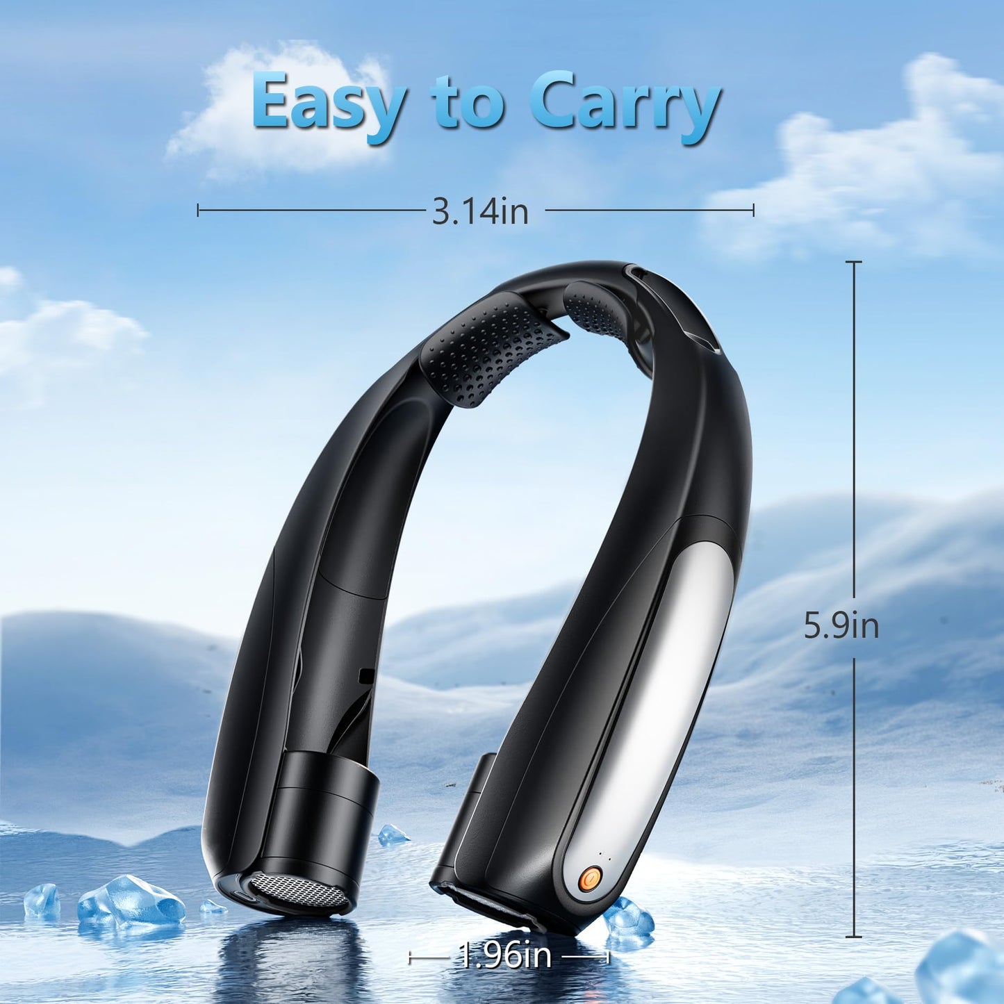 Rarekoas Portable Neck Fan, Hands-Free, 6 Speeds, 6000 mAh Battery, 360° Cooling Wearable Personal Fan, Rechargeable, Gifts for Women Men, Suitable for Indoor, Outdoor, Travel