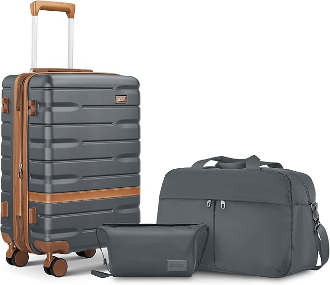 Carry on Luggage Sets with TSA Lock,20 Inch Expandable Carry-on Suitcase with Spinner Wheels,Hard Shell Lightweight Rolling Travel Luggage with YKK Zippers (Gray)