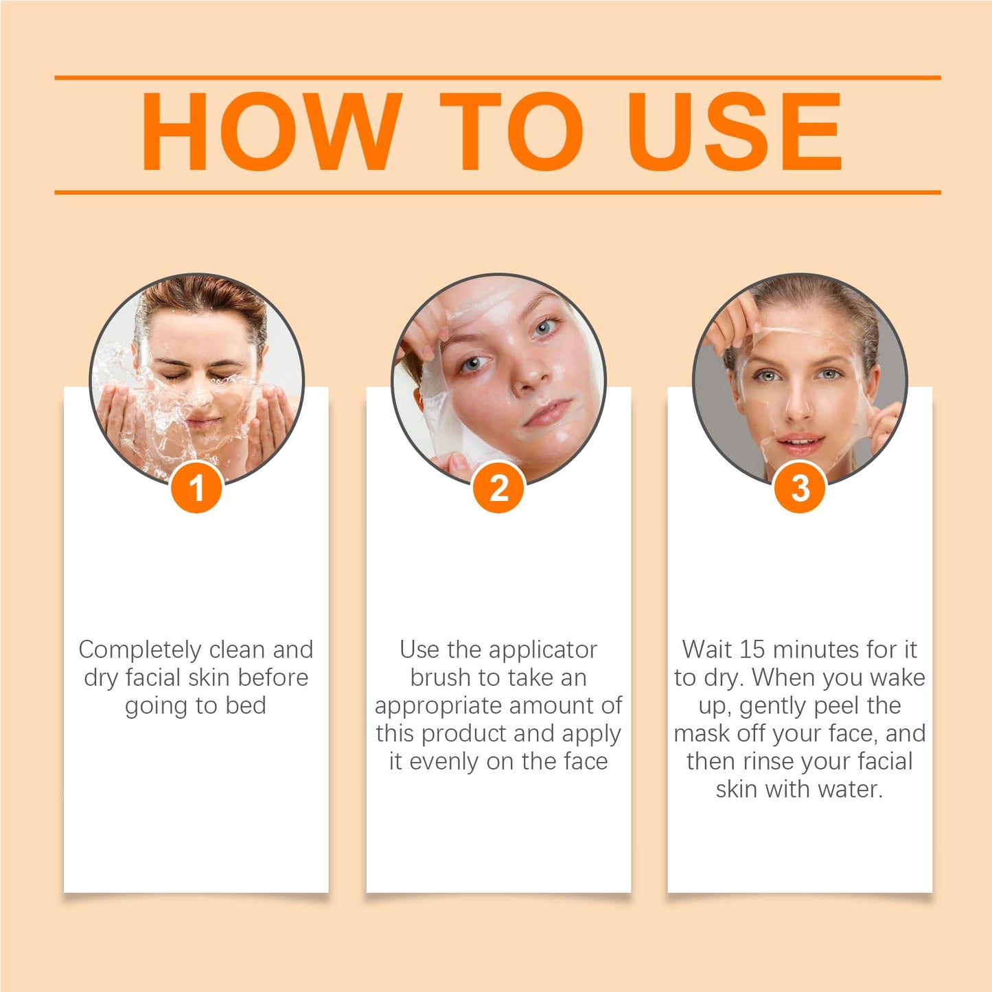 HOYGI Turmeric Collagen Face Mask, Overnight Wrapping Face Mask Peel Off Facial Mask for Elasticity and Hydration, Reduce Sagging and Dullness for All Skin Type, 2.65 Fl Oz