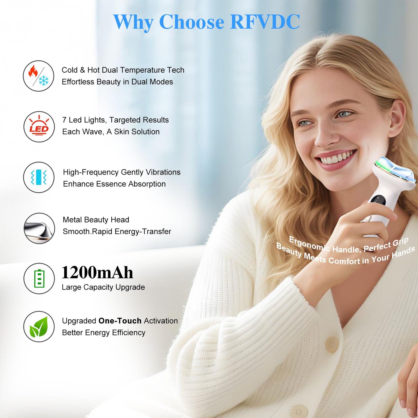 Cold Heat Facial Massager Red Light Therapy for Face Neck Eye Lifting Firming Depuffing,7-in-1 LED Facial Sculptor Skin Care,Cooling Electric gua sha Lift Device Reduce Forehead Frown Smile Line