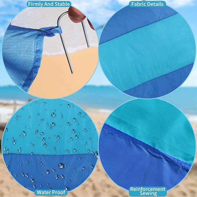 Beach Mat Sand Free Waterproof Oversized Beach Blanket Sandproof 1-8 Adults Picnic Mat Perfect Outdoor Companion for Travel, Camping, Hiking Quick Drying, Lightweight (79" X 108" (1-5 Person))