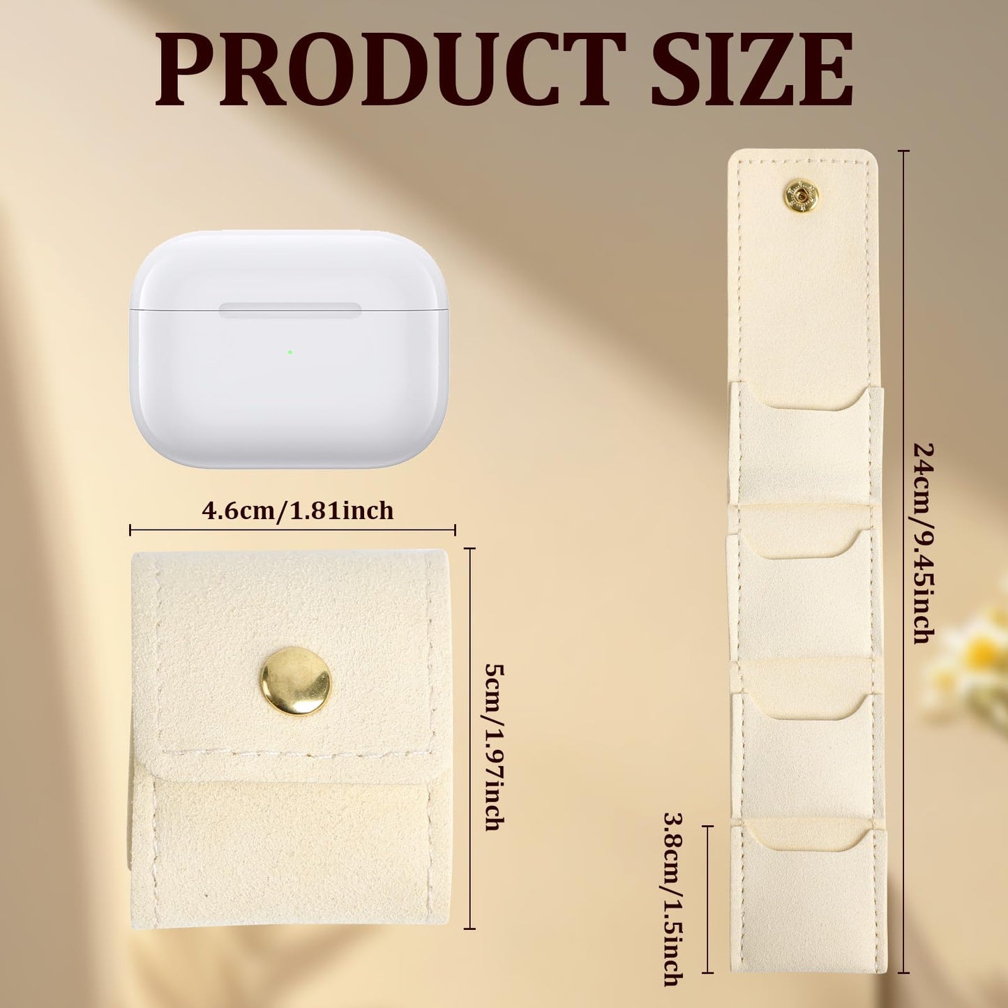 3PCS Mini Travel Jewelry Bag, Mini Travel Jewelry Roll Bag with Buckle,Portable Foldable Travel Jewelry Organizer Case,Small Jewelry Box for Earrings, Rings, Necklaces