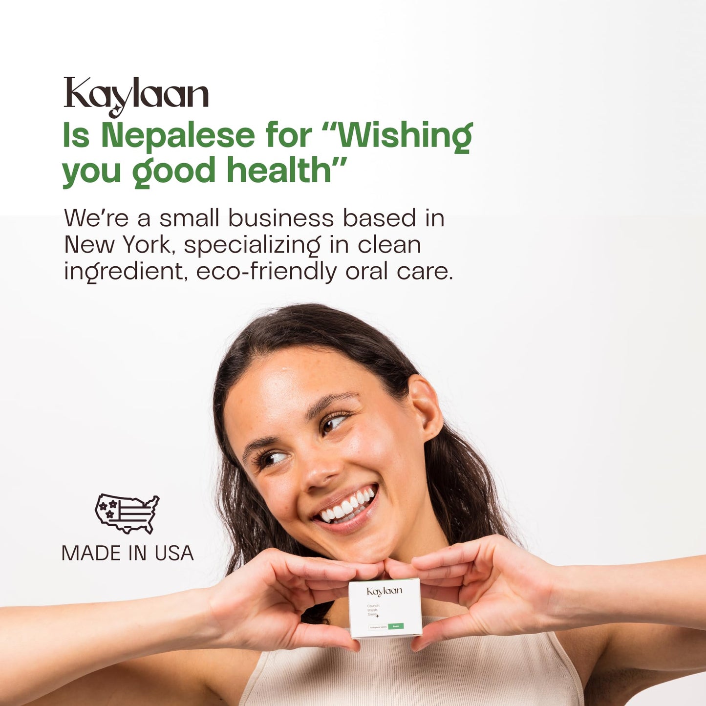 Kaylaan Toothpaste Tablets with Fluoride & Xylitol | Whitening, Sensitivity Relief & Enamel Remineralization | Chewable, Plastic-Free, Travel-Friendly - Mint, 180 Count (2 x 90), Made in USA