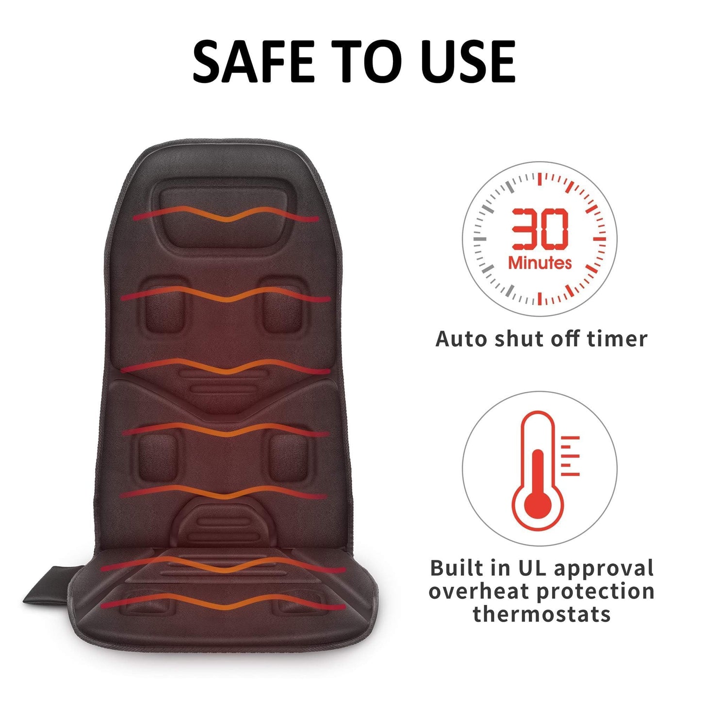 COMFIER Back Massager Seat Cushion with Heat,10 Vibration Motors, Massage Chair Pad,Chair Massager for Pain Relief at Office/Home