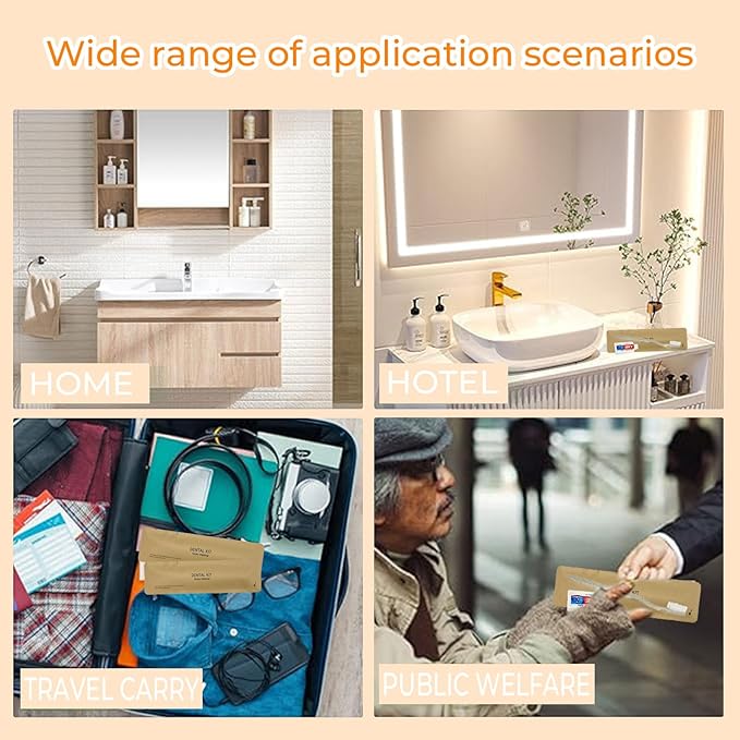 100 Pack Travel Size Toothbrushes with Toothpaste in Bulk, Disposable Individually Wrapped Wheat Straw Portable Toothbrushes Kit for Homeless, Nursing Home, Charity, Shelter, Airbnb and Hotel