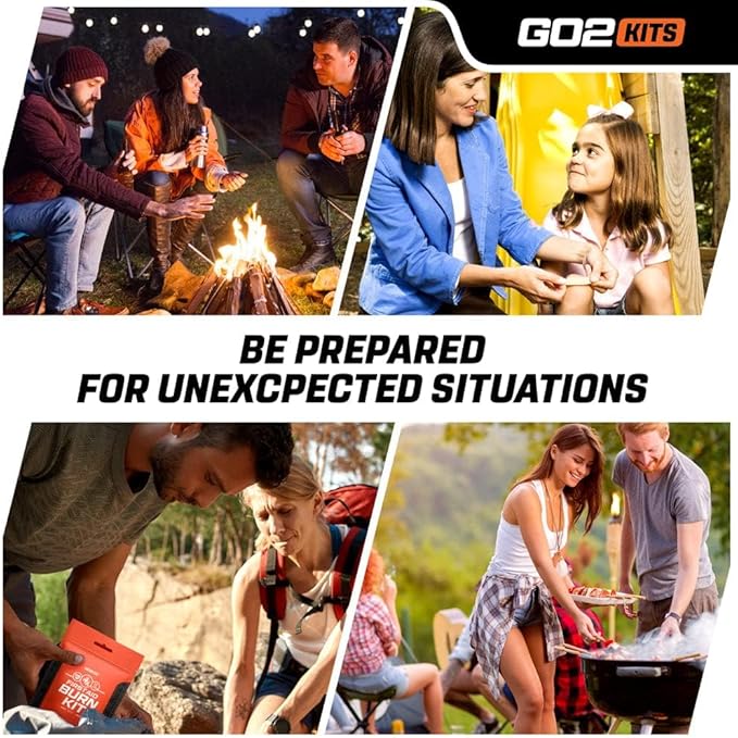 Advanced First Aid & Burn Kit, Comprehensive Burn First Aid Kit with Dressings, Burn Cream & Gauze, Portable First Aid Kit for Home, Office, Car & Travel, 1-Pack (BK35)