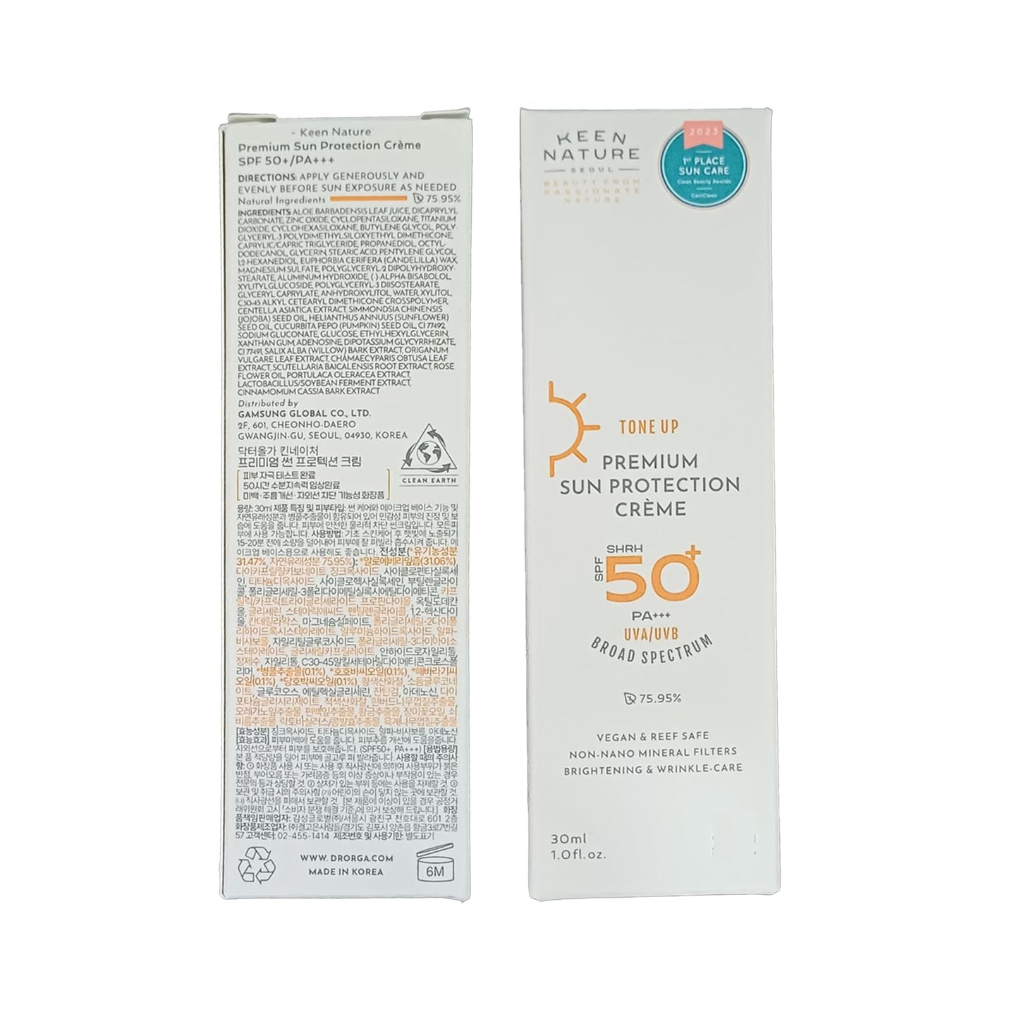 Mild-up sun cream, Korean Skin Care for Dr.O.r.g.a, Premium Sun Protection Cream SPF50+ PA+++,1.01fl.oz.