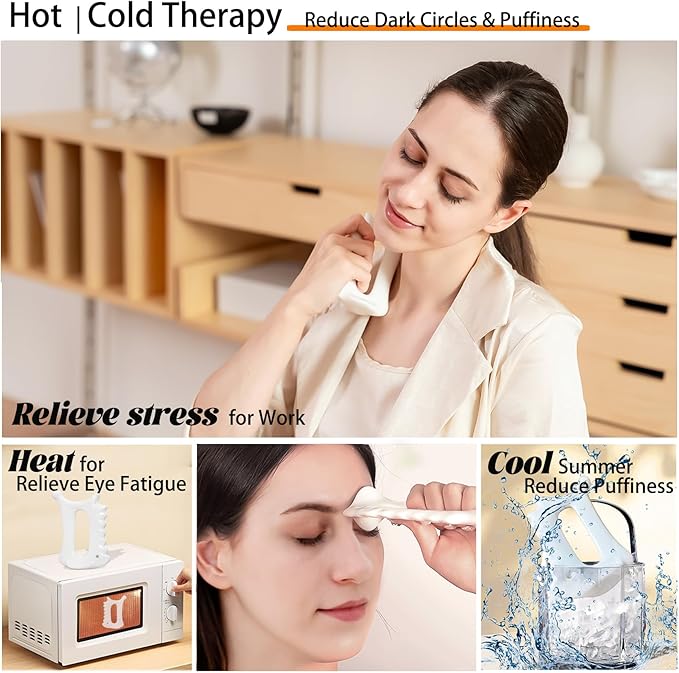 Ceramic Gua Sha Tool for Face & Body - 6 in 1 Manual Facial Massage for Lymphatic Drainage, Jaw Lifting, Puffiness Care, Neck Massage for Stress Relief - Home Self Care,Gift for Mum Wife White