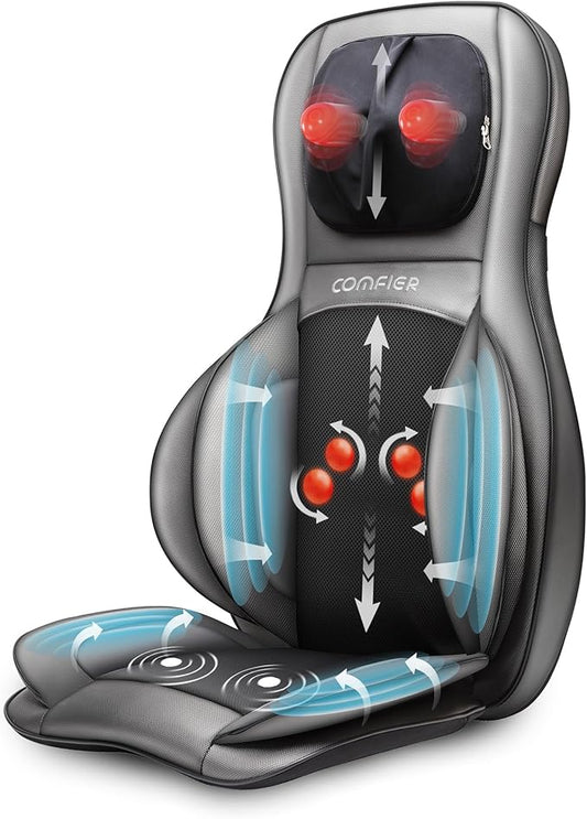 COMFIER Shiatsu Neck Back Massager with Heat, 2D ro 3D Kneading Massage Chair Pad, Full Body Massage Pad, Gifts for Dad Mom