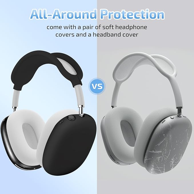 AirPod Max Case with Sleep and Charging Support, AirPods Max Accessory Compatible with Apple AirPods Max Wireless Over-Ear Headphones, Travel Portable Airpod Max Case(Black)